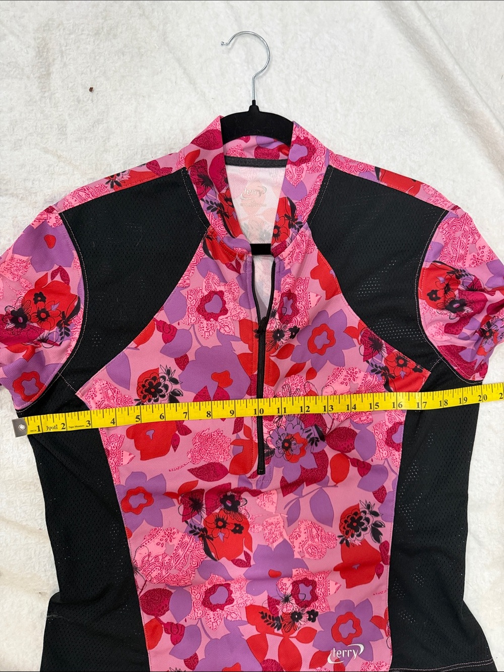 Jerry Floral Pink Short Sleeve Cycling Top - Picture 9 of 9